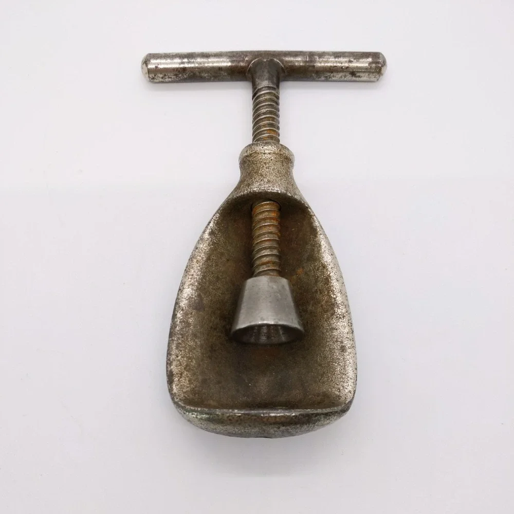 Vintage Metal Screw Clamp Nutcracker with T Bar Handle